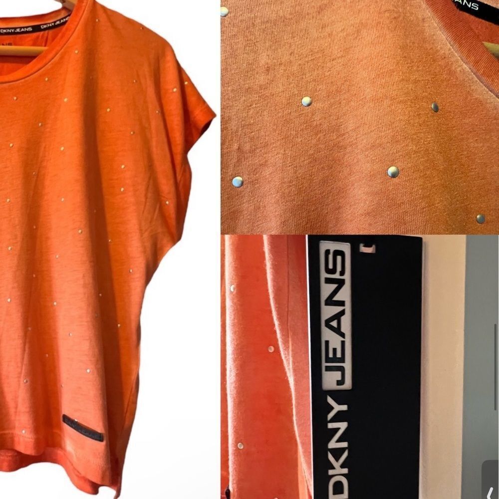 😊 3/$30 
NWT🏷 DKNYJeans Top Sz S, Orange